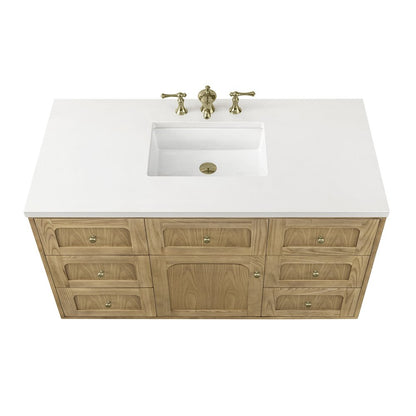 James Martin - Laurent 48" Single Vanity, Light Natural Oak w/ 3 CM White Zeus Top - 545-V48-LNO-3WZ view 15