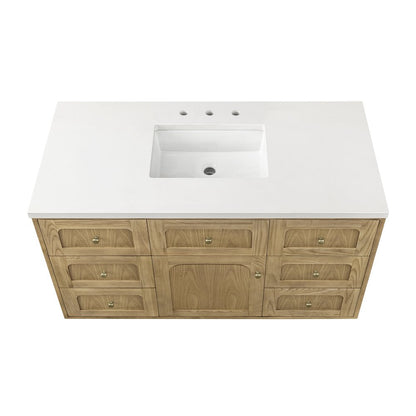 James Martin - Laurent 48" Single Vanity, Light Natural Oak w/ 3 CM White Zeus Top - 545-V48-LNO-3WZ view 16