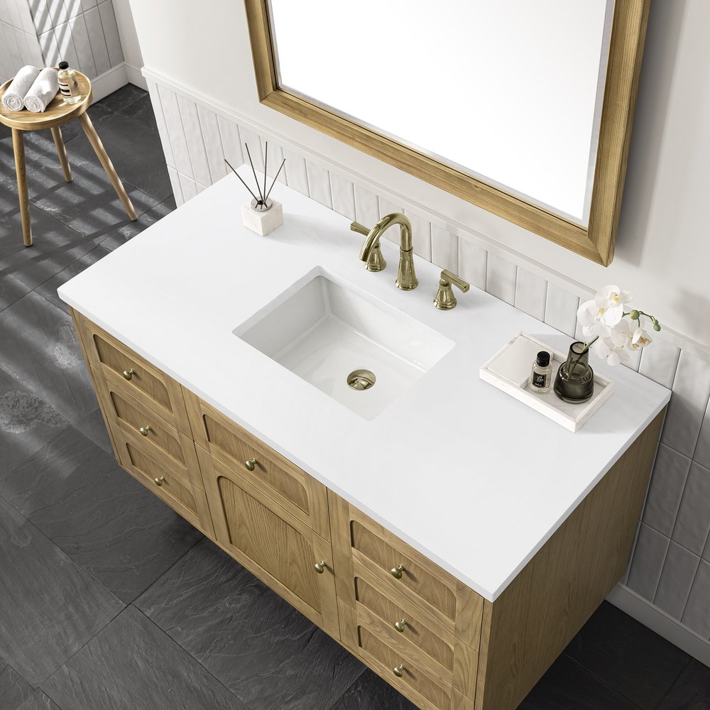 James Martin - Laurent 48" Single Vanity, Light Natural Oak w/ 3 CM White Zeus Top - 545-V48-LNO-3WZ view 18