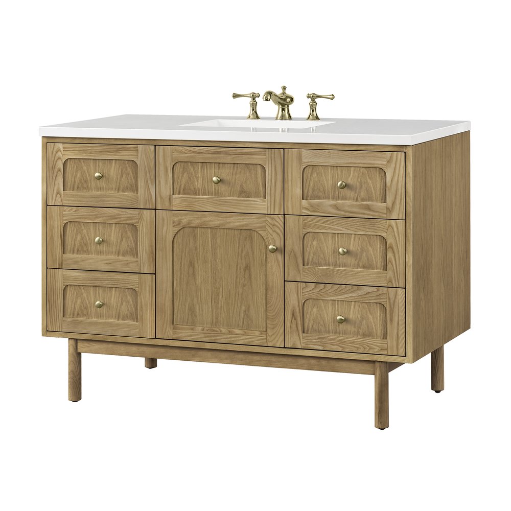 James Martin - Laurent 48" Single Vanity, Light Natural Oak w/ 3 CM White Zeus Top - 545-V48-LNO-3WZ view 22