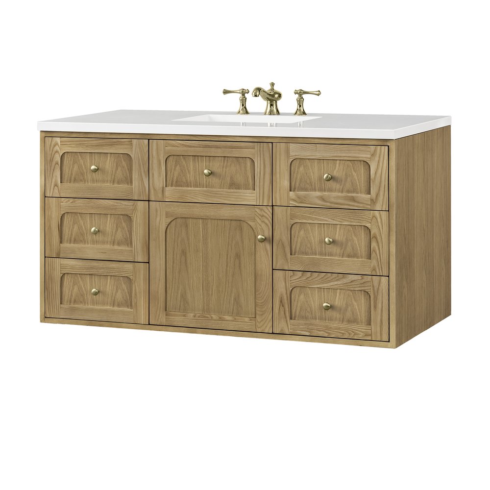 James Martin - Laurent 48" Single Vanity, Light Natural Oak w/ 3 CM White Zeus Top - 545-V48-LNO-3WZ view 23
