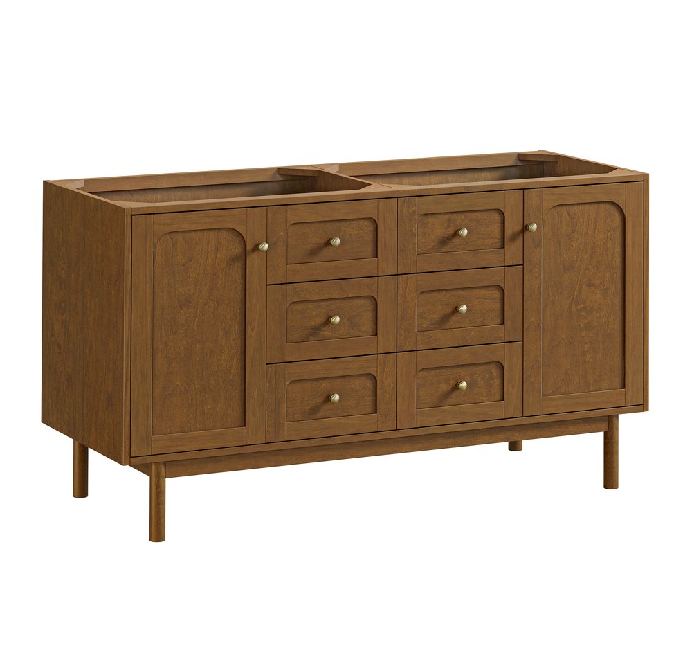 James Martin - Laurent 60" Double Vanity Cabinet, Honey Oak - 545-V60D-HNO view 1