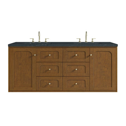 James Martin - Laurent 60" Double Vanity, Honey Oak w/ 3 CM Charcoal Soapstone Silestone Top - 545-V60D-HNO-3CSP view 2