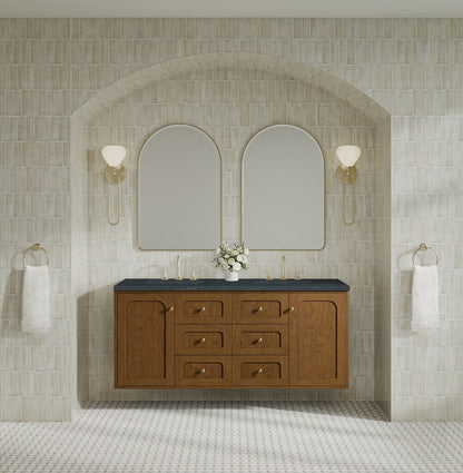 James Martin - Laurent 60" Double Vanity, Honey Oak w/ 3 CM Charcoal Soapstone Silestone Top - 545-V60D-HNO-3CSP view 6