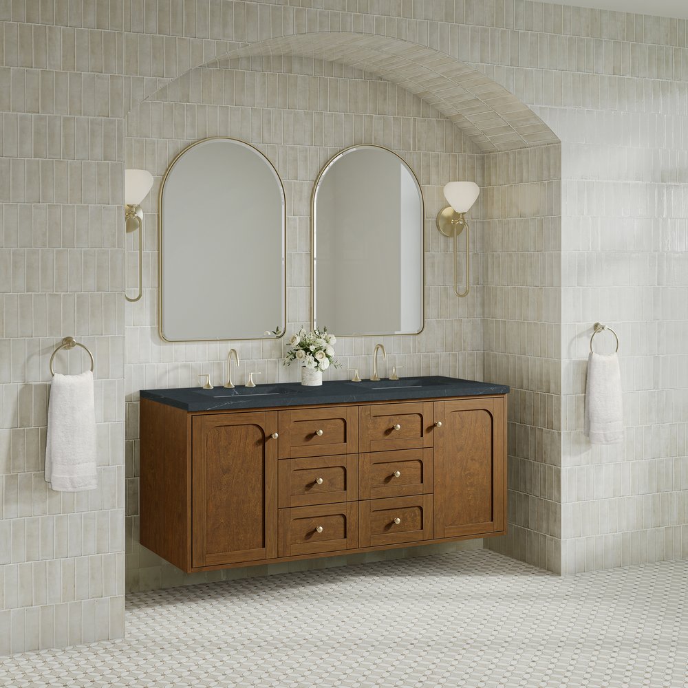 James Martin - Laurent 60" Double Vanity, Honey Oak w/ 3 CM Charcoal Soapstone Silestone Top - 545-V60D-HNO-3CSP view 8