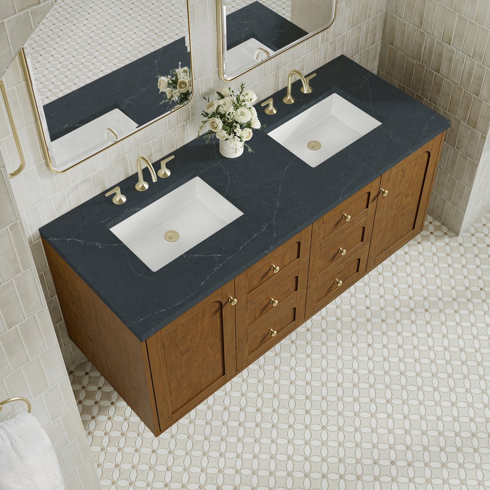 James Martin - Laurent 60" Double Vanity, Honey Oak w/ 3 CM Charcoal Soapstone Silestone Top - 545-V60D-HNO-3CSP view 11
