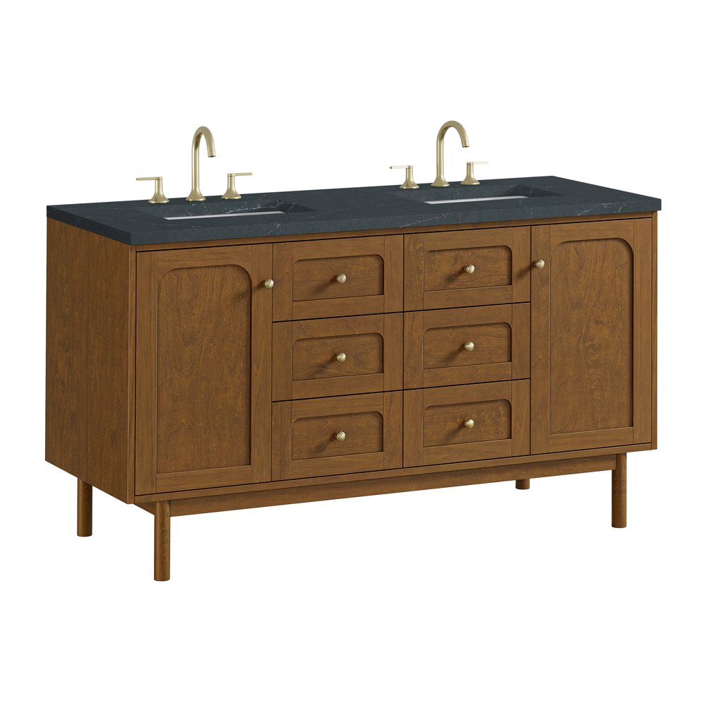 James Martin - Laurent 60" Double Vanity, Honey Oak w/ 3 CM Charcoal Soapstone Silestone Top - 545-V60D-HNO-3CSP view 16