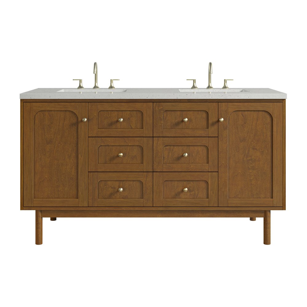 James Martin - Laurent 60" Double Vanity, Honey Oak w/ 3 CM Lime Delight Silestone Top - 545-V60D-HNO-3LDL view 1