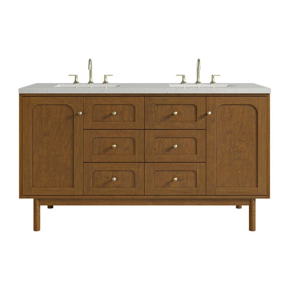 James Martin - Laurent 60" Double Vanity, Honey Oak w/ 3 CM Lime Delight Silestone Top - 545-V60D-HNO-3LDL view 1