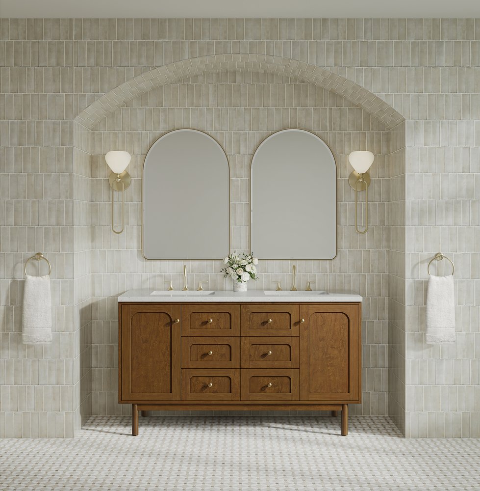 James Martin - Laurent 60" Double Vanity, Honey Oak w/ 3 CM Lime Delight Silestone Top - 545-V60D-HNO-3LDL view 5
