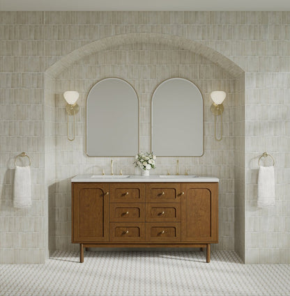 James Martin - Laurent 60" Double Vanity, Honey Oak w/ 3 CM Lime Delight Silestone Top - 545-V60D-HNO-3LDL view 5
