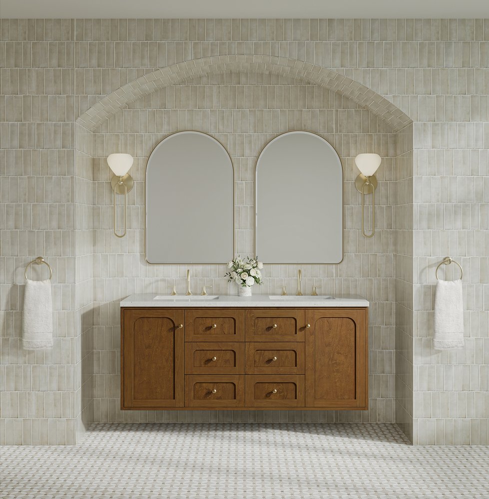 James Martin - Laurent 60" Double Vanity, Honey Oak w/ 3 CM Lime Delight Silestone Top - 545-V60D-HNO-3LDL view 6