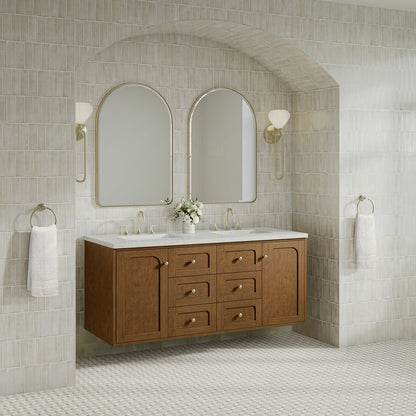 James Martin - Laurent 60" Double Vanity, Honey Oak w/ 3 CM Lime Delight Silestone Top - 545-V60D-HNO-3LDL view 8