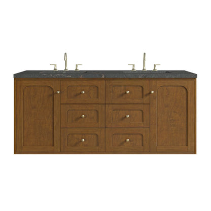 James Martin - Laurent 60" Double Vanity, Honey Oak w/ 3 CM Parisien Bleu Silestone Top w/FreePower Wireless Charger - 545-V60D-HNO-FPBL view 2