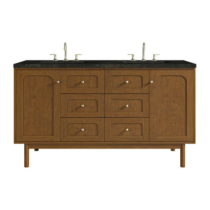 James Martin - Laurent 60" Double Vanity, Honey Oak w/ 3 CM Phantome Eclos Top - 545-V60D-HNO-3PHT view 1