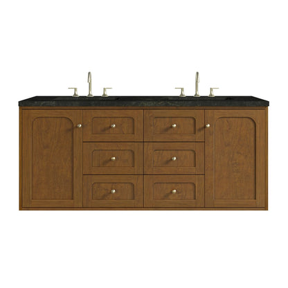 James Martin - Laurent 60" Double Vanity, Honey Oak w/ 3 CM Phantome Eclos Top - 545-V60D-HNO-3PHT view 2