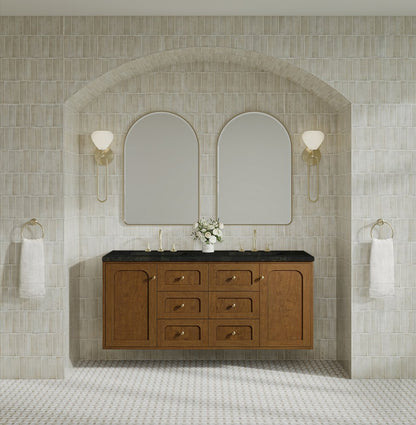 James Martin - Laurent 60" Double Vanity, Honey Oak w/ 3 CM Phantome Eclos Top - 545-V60D-HNO-3PHT view 6