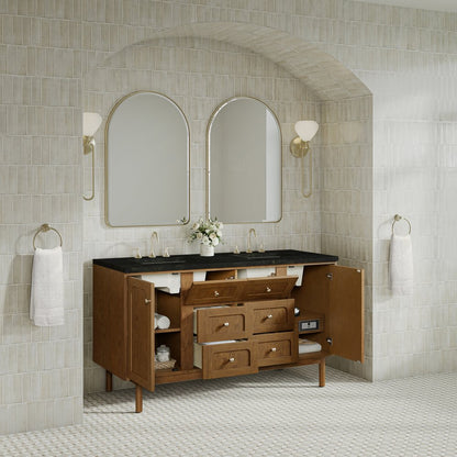 James Martin - Laurent 60" Double Vanity, Honey Oak w/ 3 CM Phantome Eclos Top - 545-V60D-HNO-3PHT view 9