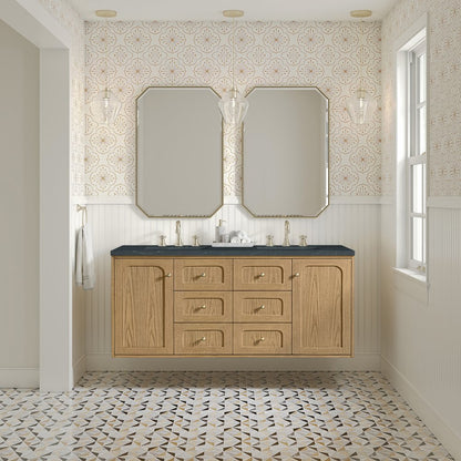 James Martin - Laurent 60" Double Vanity, Light Natural Oak, w/ 3 CM Charcoal Soapstone Quartz Top - 545-V60D-LNO-3CSP view 5