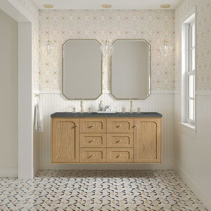 James Martin - Laurent 60" Double Vanity, Light Natural Oak, w/ 3 CM Parisien Bleu Quartz Top - 545-V60D-LNO-3PBL view 5