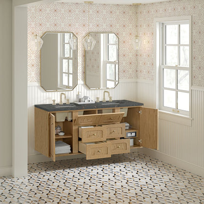 James Martin - Laurent 60" Double Vanity, Light Natural Oak, w/ 3 CM Parisien Bleu Quartz Top - 545-V60D-LNO-3PBL view 9
