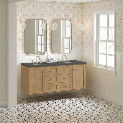 James Martin - Laurent 60" Double Vanity, Light Natural Oak, w/ 3 CM Parisien Bleu Quartz Top w/FreePower Wireless Charger - 545-V60D-LNO-FPBL view 8