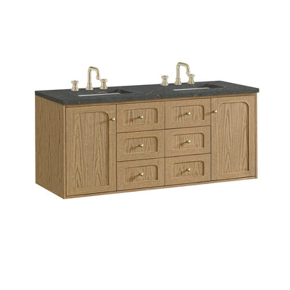 James Martin - Laurent 60" Double Vanity, Light Natural Oak, w/ 3 CM Parisien Bleu Quartz Top w/FreePower Wireless Charger - 545-V60D-LNO-FPBL view 17