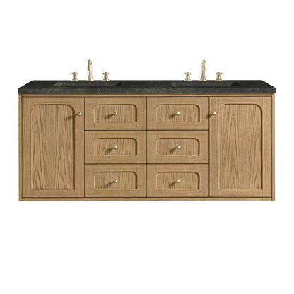 James Martin - Laurent 60" Double Vanity, Light Natural Oak, w/ 3 CM Phantome Eclos Top - 545-V60D-LNO-3PHT view 2