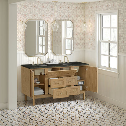 James Martin - Laurent 60" Double Vanity, Light Natural Oak, w/ 3 CM Phantome Eclos Top - 545-V60D-LNO-3PHT view 8