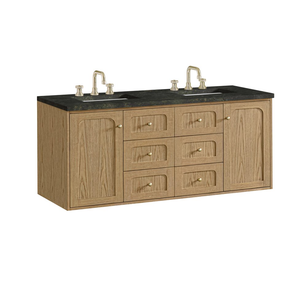 James Martin - Laurent 60" Double Vanity, Light Natural Oak, w/ 3 CM Phantome Eclos Top - 545-V60D-LNO-3PHT view 16