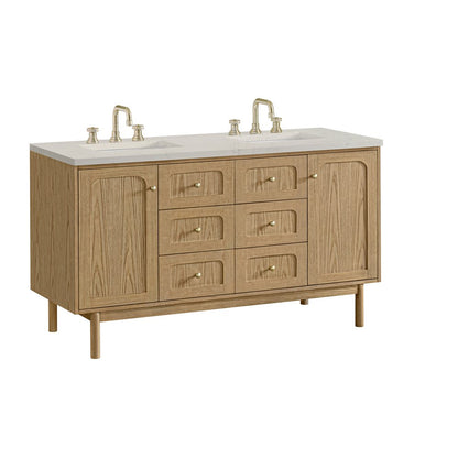 James Martin - Laurent 60" Double Vanity, Light Natural Oak, w/ 3 CM Siberian Silestone Top - 545-V60D-LNO-3SFR view 15