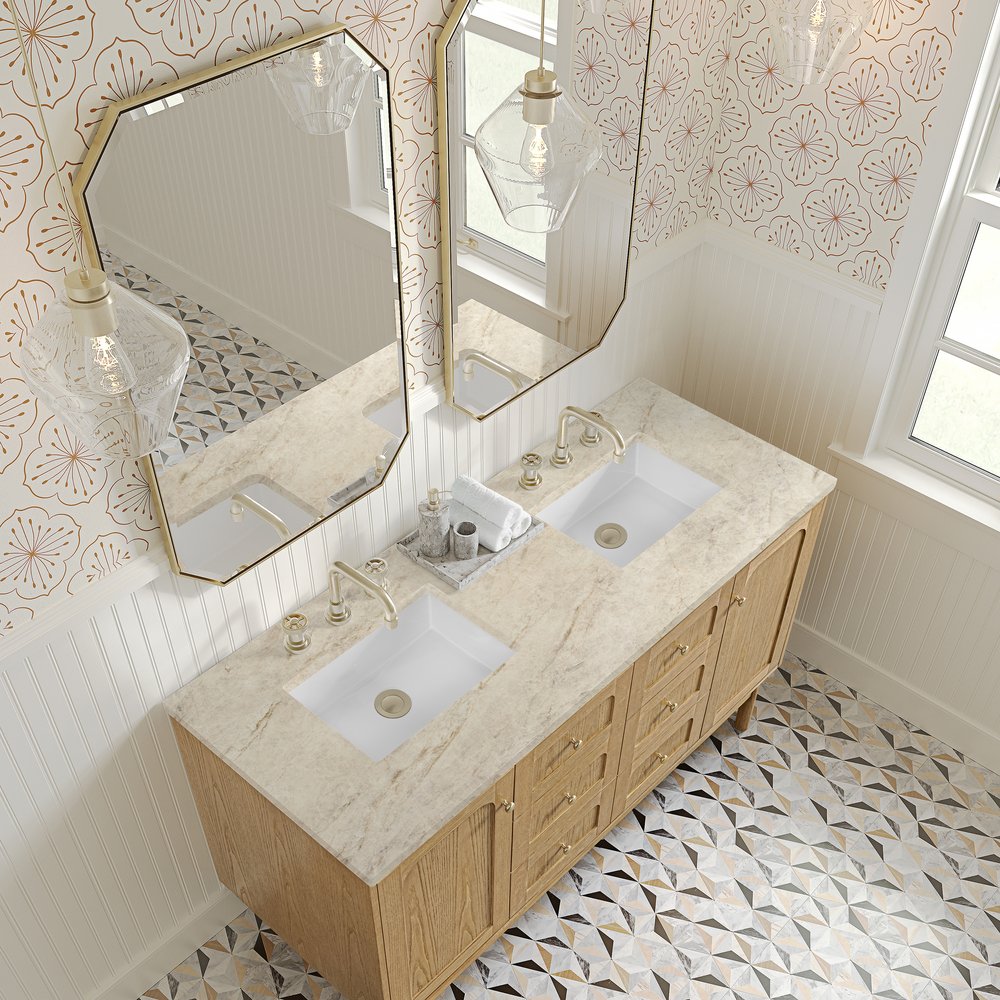 James Martin - Laurent 60" Double Vanity, Light Natural Oak, w/ 3 CM Tajnar Eclos Top - 545-V60D-LNO-3TJR view 11