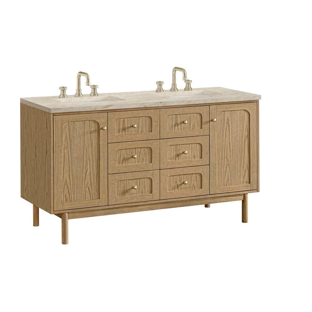 James Martin - Laurent 60" Double Vanity, Light Natural Oak, w/ 3 CM Tajnar Eclos Top - 545-V60D-LNO-3TJR view 15