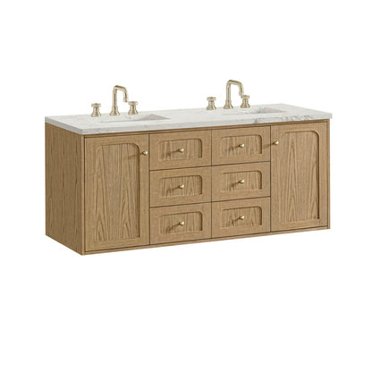 James Martin - Laurent 60" Double Vanity, Light Natural Oak, w/ 3 CM Victorian Silver Quartz Top - 545-V60D-LNO-3VSL view 16
