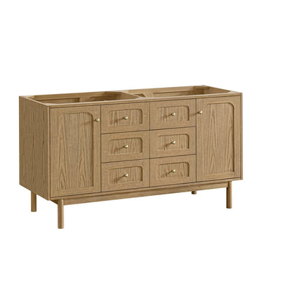 James Martin - Laurent 60" Double Vanity, Light Natural Oak, w/ 3 CM White Zeus Quartz Top - 545-V60D-LNO-3WZ view 3