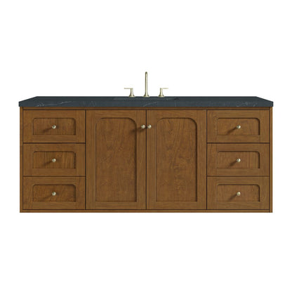 James Martin - Laurent 60" Single Vanity, Honey Oak w/ 3 CM Charcoal Soapstone Silestone Top - 545-V60S-HNO-3CSP view 2