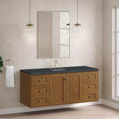 James Martin - Laurent 60" Single Vanity, Honey Oak w/ 3 CM Charcoal Soapstone Silestone Top - 545-V60S-HNO-3CSP view 8