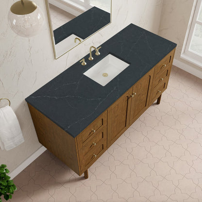 James Martin - Laurent 60" Single Vanity, Honey Oak w/ 3 CM Charcoal Soapstone Silestone Top - 545-V60S-HNO-3CSP view 11