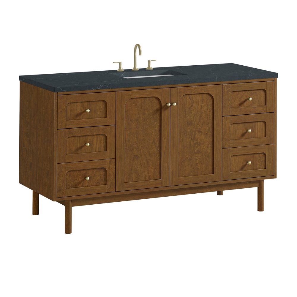 James Martin - Laurent 60" Single Vanity, Honey Oak w/ 3 CM Charcoal Soapstone Silestone Top - 545-V60S-HNO-3CSP view 16