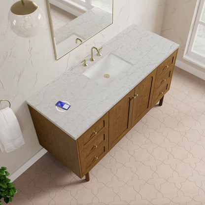James Martin - Laurent 60" Single Vanity, Honey Oak w/ 3 CM Eternal Jasmine Pearl Silestone Top w/FreePower Wireless Charger - 545-V60S-HNO-FEJP view 11