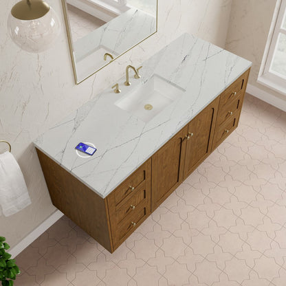 James Martin - Laurent 60" Single Vanity, Honey Oak w/ 3 CM Ethereal Noctis Silestone Top w/FreePower Wireless Charger - 545-V60S-HNO-FENC view 12