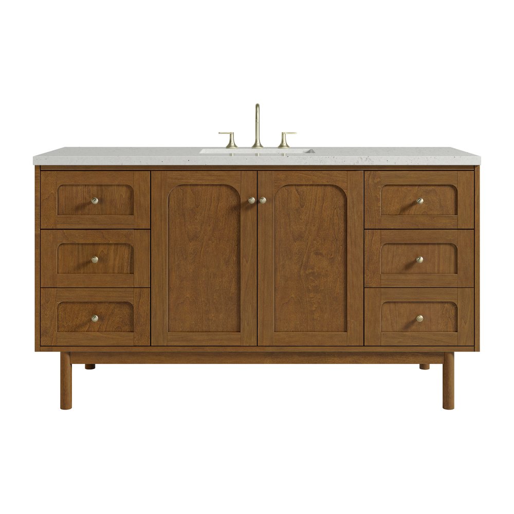 James Martin - Laurent 60" Single Vanity, Honey Oak w/ 3 CM Lime Delight Silestone Top - 545-V60S-HNO-3LDL view 1