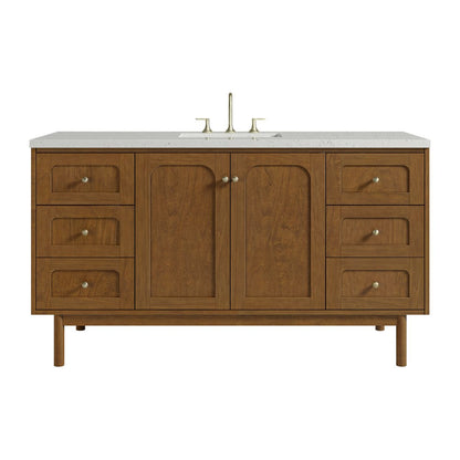 James Martin - Laurent 60" Single Vanity, Honey Oak w/ 3 CM Lime Delight Silestone Top - 545-V60S-HNO-3LDL view 1
