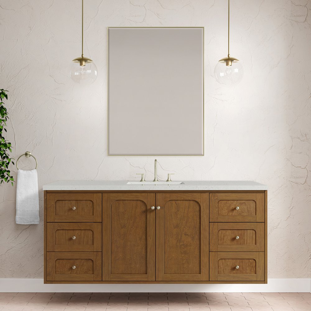 James Martin - Laurent 60" Single Vanity, Honey Oak w/ 3 CM Lime Delight Silestone Top - 545-V60S-HNO-3LDL view 6