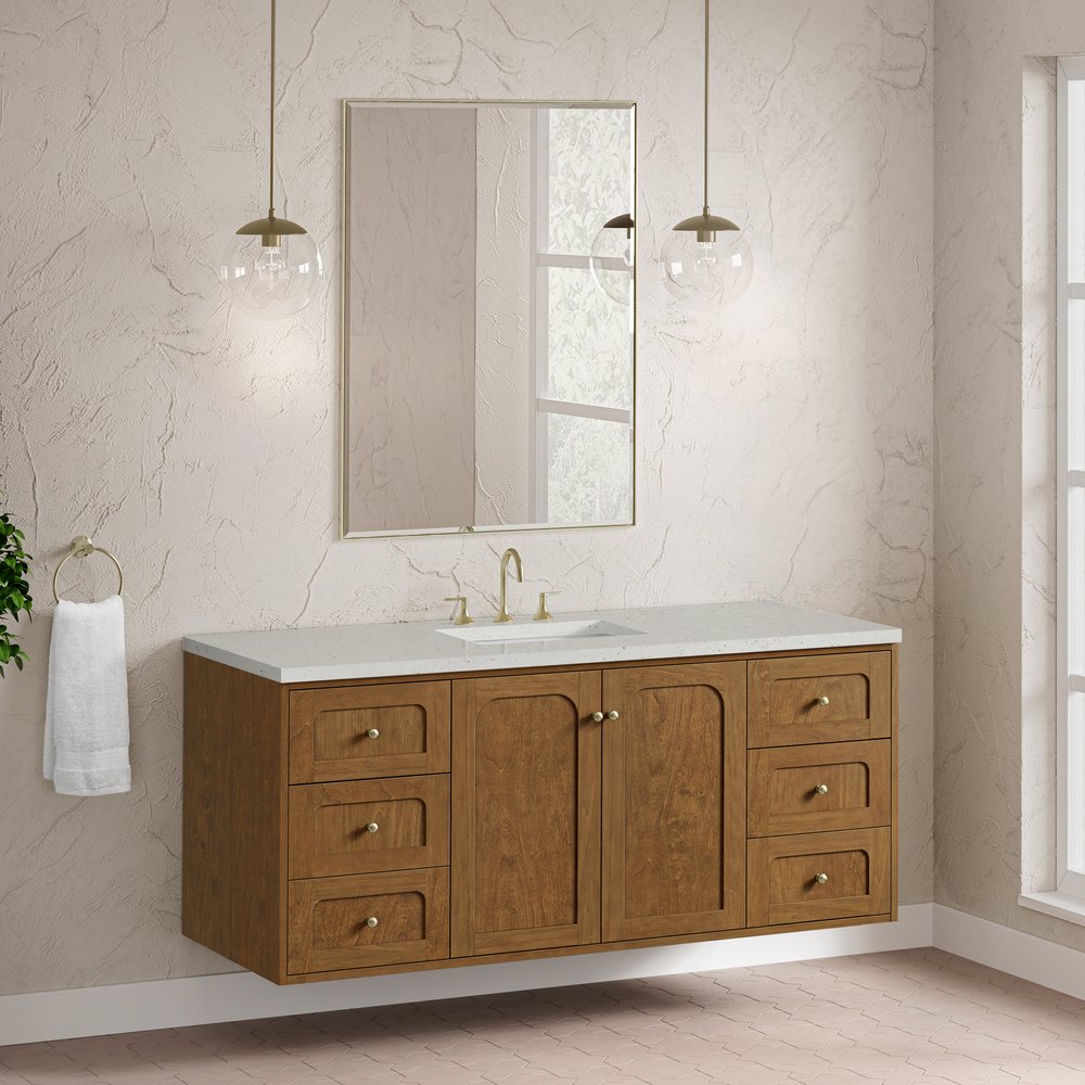 James Martin - Laurent 60" Single Vanity, Honey Oak w/ 3 CM Lime Delight Silestone Top - 545-V60S-HNO-3LDL view 8