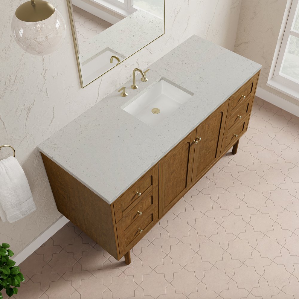 James Martin - Laurent 60" Single Vanity, Honey Oak w/ 3 CM Lime Delight Silestone Top - 545-V60S-HNO-3LDL view 11