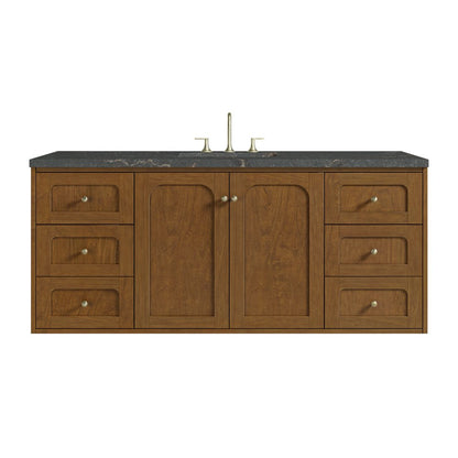 James Martin - Laurent 60" Single Vanity, Honey Oak w/ 3 CM Parisien Bleu Silestone Top - 545-V60S-HNO-3PBL view 2