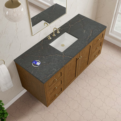 James Martin - Laurent 60" Single Vanity, Honey Oak w/ 3 CM Parisien Bleu Silestone Top w/FreePower Wireless Charger - 545-V60S-HNO-FPBL view 12