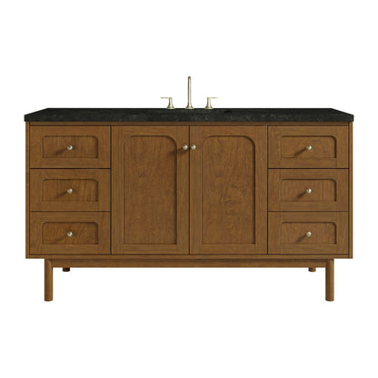 James Martin - Laurent 60" Single Vanity, Honey Oak w/ 3 CM Phantome Eclos Top - 545-V60S-HNO-3PHT view 1