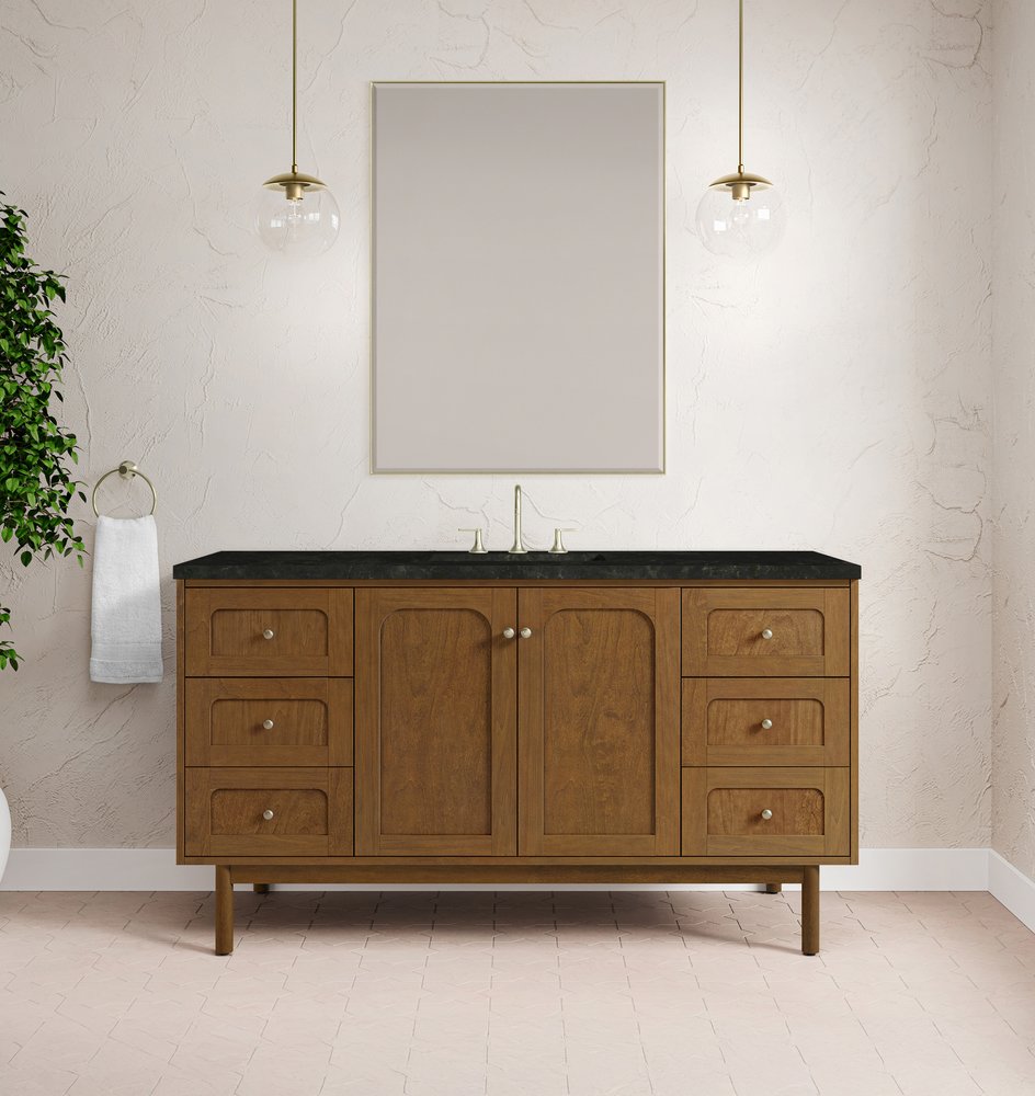 James Martin - Laurent 60" Single Vanity, Honey Oak w/ 3 CM Phantome Eclos Top - 545-V60S-HNO-3PHT view 5